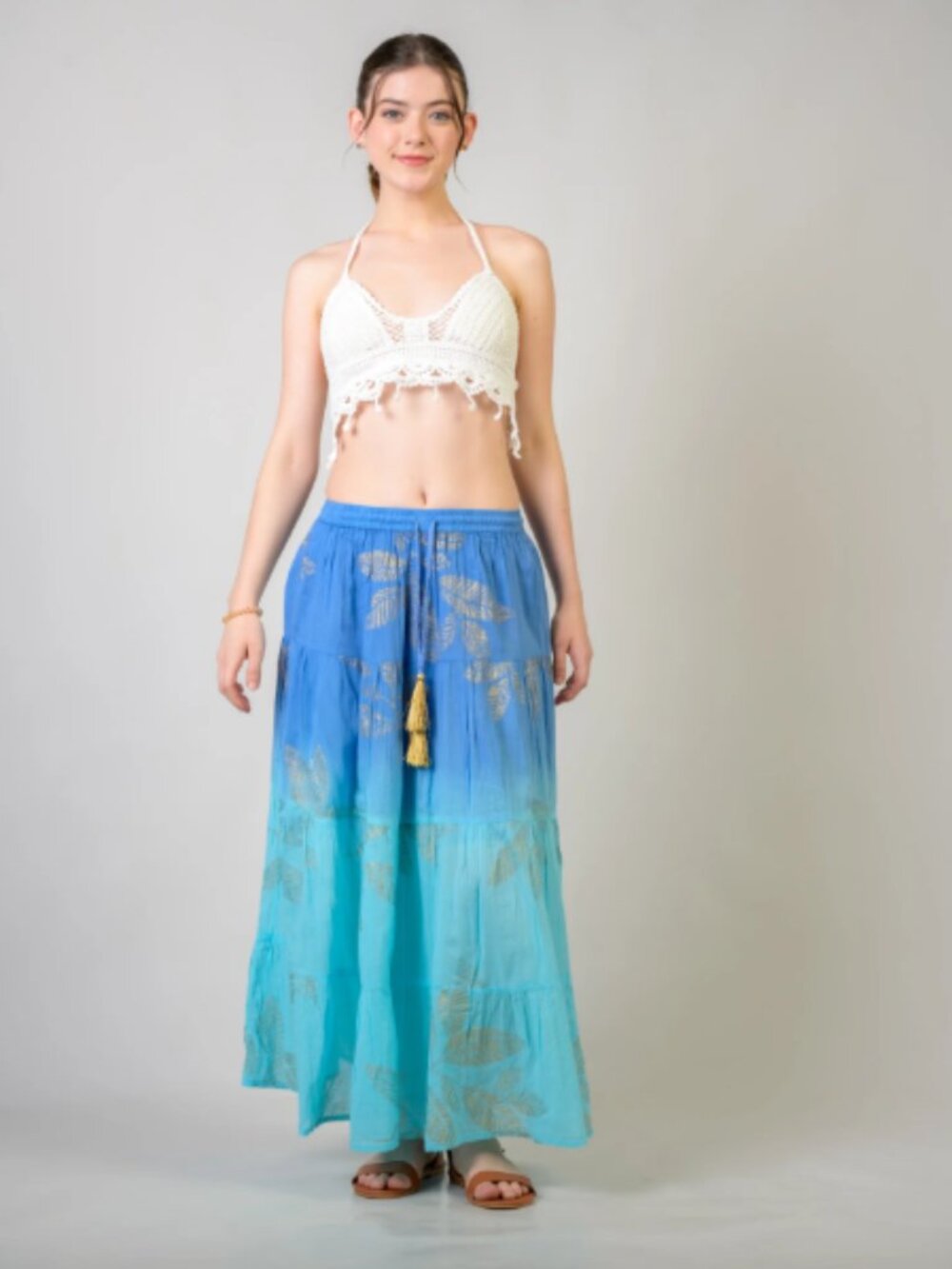 39. Rhea Foil and Leaf Skirt